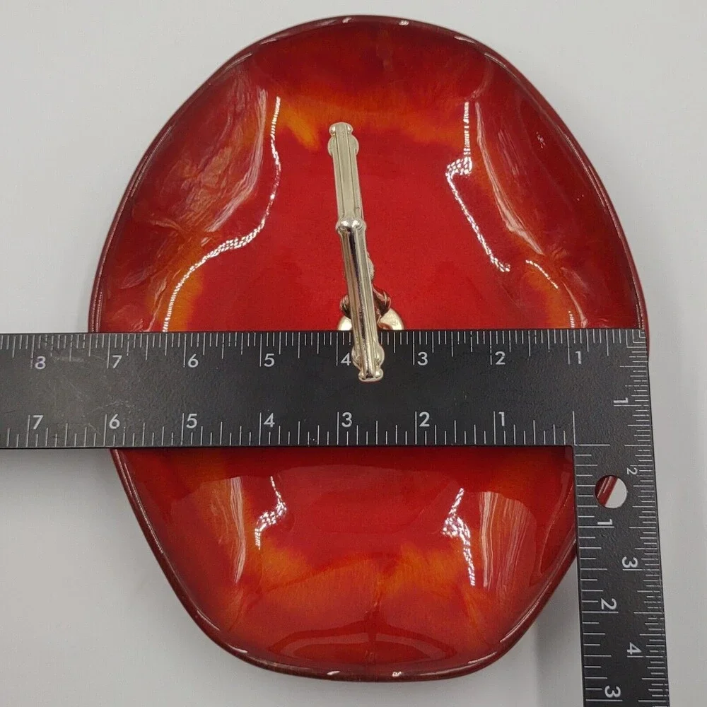 Blue Mountain Pottery Red & Orange Tidbit Tray Canada Redware